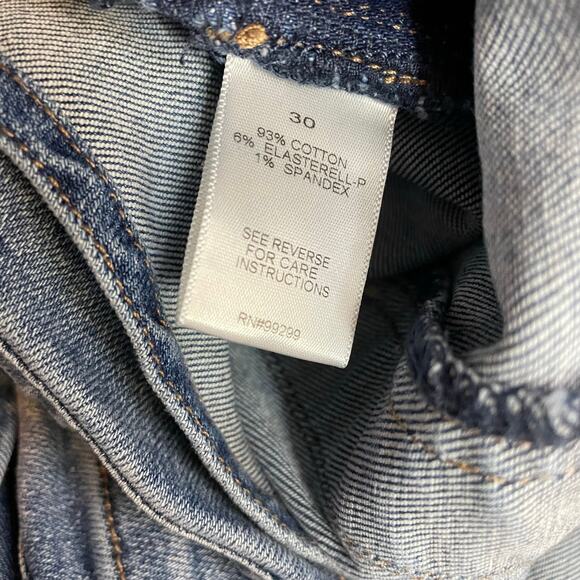 Evereve Stretch Denim Wide Leg Cropped Crop Bib Overalls Raw Hem Jean womens 30 - Picture 15 of 16